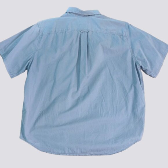 EDDIE BAUER Short Sleeve Button Down Light Blue Shirt Size XXL | 100% Cotton - Picture 3 of 5